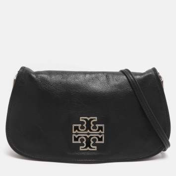مملوكة مسبقًا Tory Burch Britten Black Leather Shoulder Bag