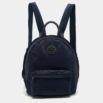 مملوكة مسبقًا Tory Burch Ella Navy Blue Nylon Backpack