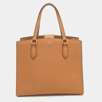 Pre Owned Tory Burch Emerson Brown Leather Tote