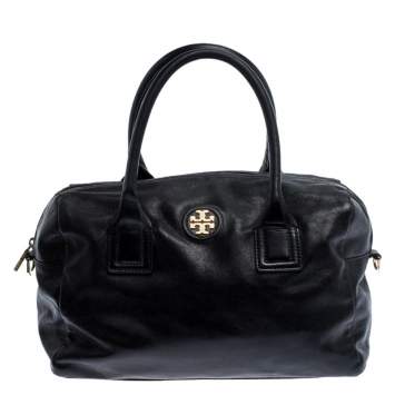 Pre Owned Tory Burch Black Leather Two Way Satchel