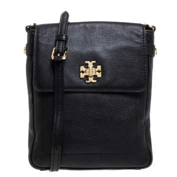 Pre Owned Tory Burch Black Leather Messenger Bag