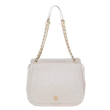 Pre Owned Tory Burch Cream Quilted Leather Bryant Shoulder Bag