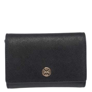 Pre Owned Tory Burch Black Leather Robinson Compact Wallet