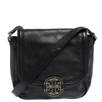 Pre Owned Tory Burch Black Leather Amanda Crossbody Bag