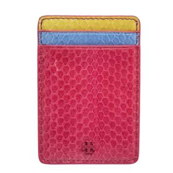 Pre Owned Tory Burch Multicolor Snakeskin Effect Leather Card Holder