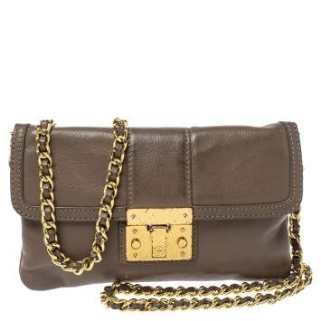 Pre Owned Tory Burch Beige Leather Crossbody Bag