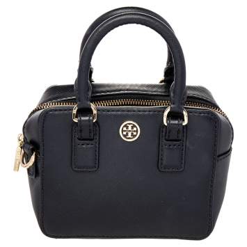 Pre Owned Tory Burch Black Leather Robinson Crossbody Bag