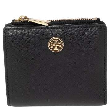 Pre Owned Tory Burch Black Leather Robinson Bifold Wallet