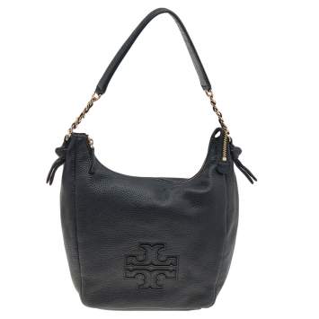 Pre Owned Tory Burch Black Leather Harper Hobo