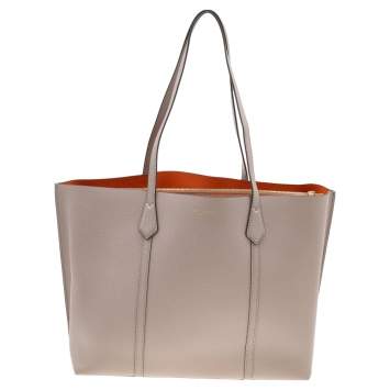 Tory Burch Taupe Leather Perry Shopper Tote 