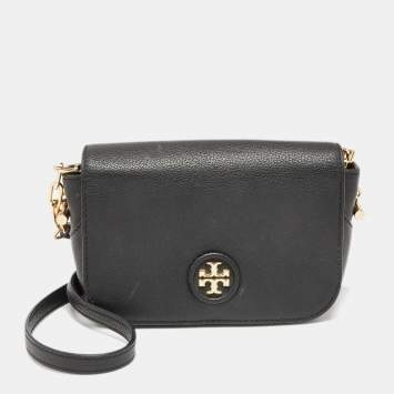 Pre Owned Tory Burch Black Leather Crossbody Bag