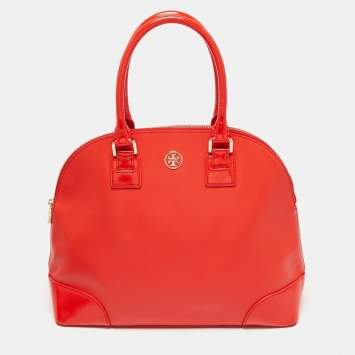 Pre Owned Tory Burch Red Leather Dome Satchel