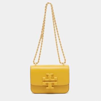 Pre Owned Tory Burch Mustard Leather Eleanor Small Chain Shoulder Bag