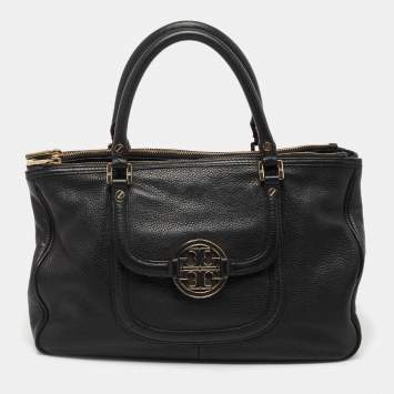 Pre Owned Tory Burch Black Leather Amanda Tote