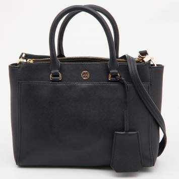 Pre Owned Tory Burch Black Leather Tote
