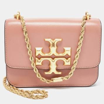 Pre Owned Tory Burch Old Rose Leather Small Eleanor Shoulder Bag