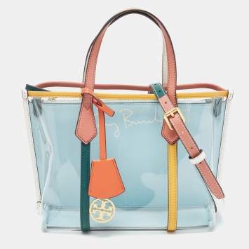 Pre Owned Tory Burch Multicolor PVC and Leather Perry Tote