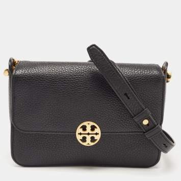 Pre Owned Tory Burch Black Leather Chelsea Crossbody Bag