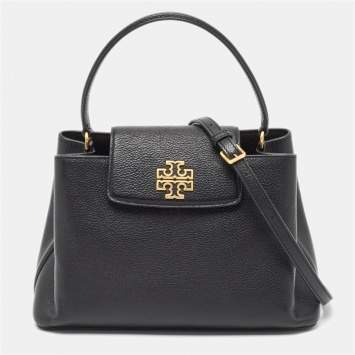 Pre Owned Tory Burch Black Leather Small Britten Satchel