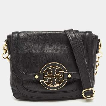 Pre Owned Tory Burch Black Leather Amanda Shoulder Bag