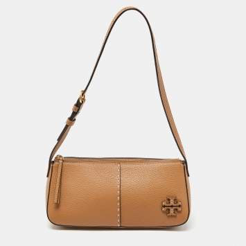 Pre Owned Tory Burch Beige Leather Mcgraw Shoulder Bag