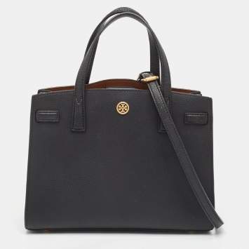 Pre Owned Tory Burch Black Leather Walker Tote
