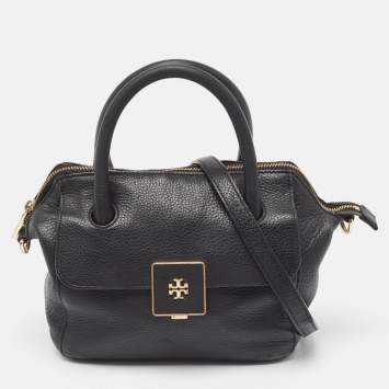 Pre Owned Tory Burch Black Leather Clara Satchel
