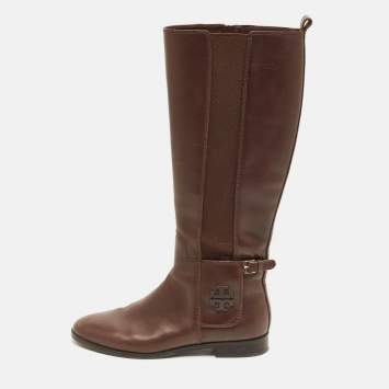 مملوكة مسبقًا Tory Burch Riding Size 38 Brown Leather Knee Length Boots