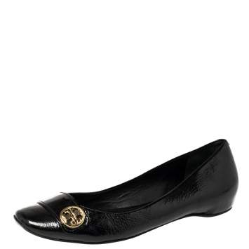 Pre Owned Tory Burch Black Patent Leather Andi Ballet Flats Size 39