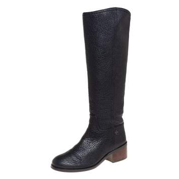 Pre Owned Tory Burch Black Leather Fulton Knee Length Boots Size 40