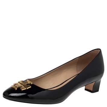 Pre Owned Tory Burch Black Patent Leather Raleigh Pumps Size 39