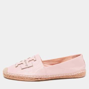Pre Owned Tory Burch Pink Leather Espadrille Flats Size 38
