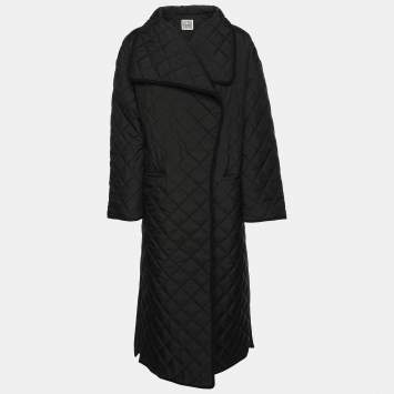 Pre Owned Totême Black Quilted Nylon Signature Coat XXS