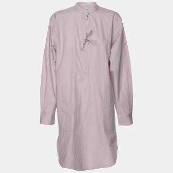 Pre Owned Toteme Purple Cotton High Neck Poplin Tunic Mini Dress XXS