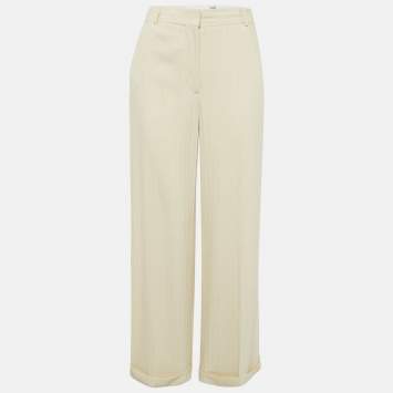 Pre Owned Toteme Cream Herringbone Tailored Trousers S