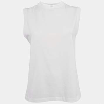 Pre Owned Toteme White Jersey Crewneck Tank Top M