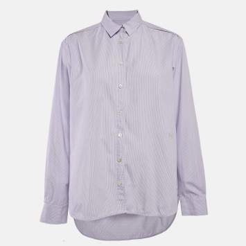 Pre Owned Toteme Purple Pinstripe Cotton Long Sleeve Shirt M