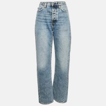 Pre Owned Toteme Blue Twisted Seam Denim Full Length Jeans S Waist 27"