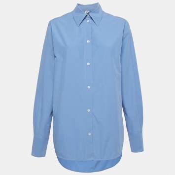 Pre Owned Toteme Blue Cotton Kimono Sleeve Shirt XS 