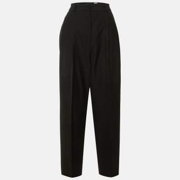 Pre Owned Toteme Black Wool Blend Double Pleated Tailored Trousers S