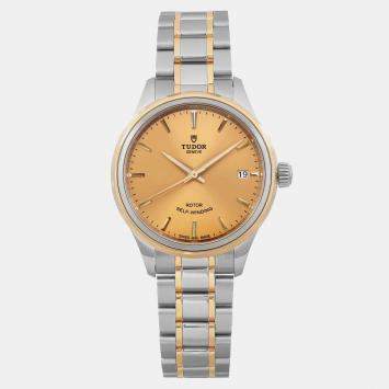 Pre Owned Tudor Gold 18k Yellow Gold Steel  Style 12303-0001 Automatic Women's Wristwatch 34mm