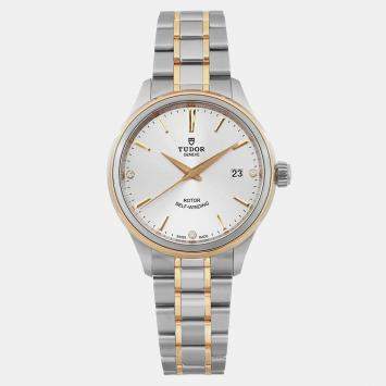 Pre Owned Tudor Silver Gold Stainless Steel  Style 12503-0005 Automatic Men's Wristwatch 38mm