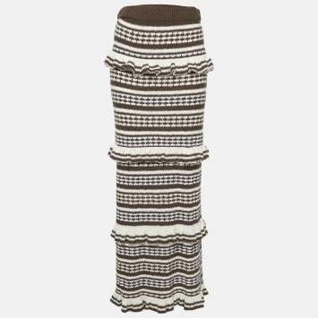 Pre Owned Tularosa Brown Knit Kaely Maxi Skirt M