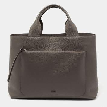 Pre Owned TUMI Grey Leather Satya Satchel