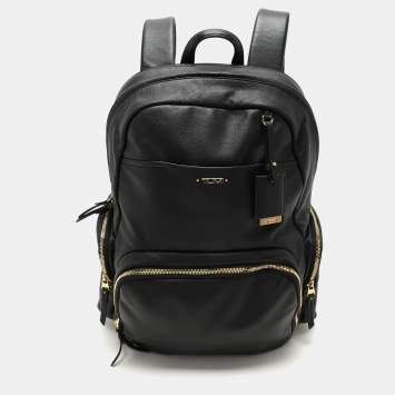 Pre Owned TUMI Black Leather Voyageur Calais Backpack