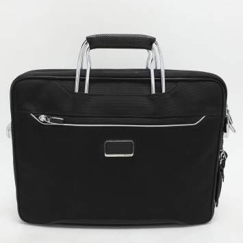 TUMI Black Nylon and Leather Hamilton Arrivè Briefcase Bag