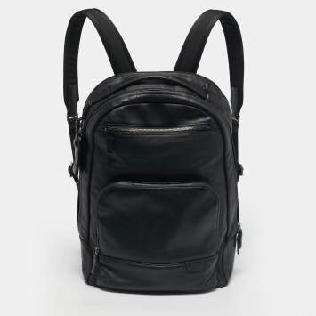 Pre Owned TUMI Black Leather Harrison Backpack