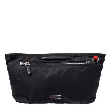 Pre Owned Tumi Black Nylon Zip Pocket Travel Clutch