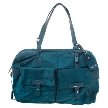 Pre Owned TUMI Blue Nylon and Leather Cortina Boarding Bag