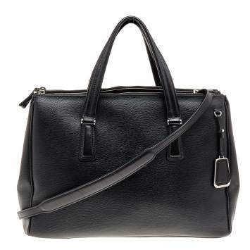 Pre Owned Tumi Black Leather Large And Double Zip Carry All Tote